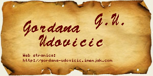 Gordana Udovičić vizit kartica
